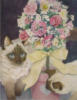 Схема вышивки «Кот и розы»
