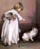 Схема вышивки «Девочка и кошка»