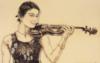 Схема вышивки «Портрет девушки со скрипкой»