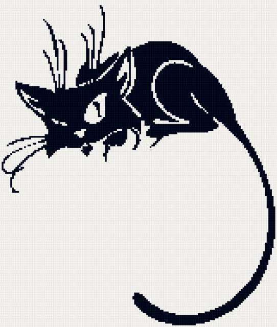 Схемы вышивки кошек черных Схемы вышивки кошек черных