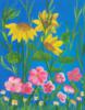 Pink and Yellow Flowers on Blue: оригинал