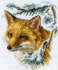 Схема вышивки «Портрет лисички в зимнем лесу»