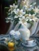 Схема вышивки «Белоснежные лилии, зефир и чай»