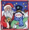 Схема вышивки «Санта и снеговик»
