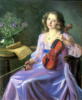 Схема вышивки «Девушка со скрипкой»
