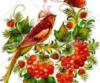 Схема вышивки «Рябиновые гроздья и птичка»