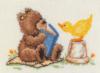 Схема вышивки «Медвежонок и утёнок»