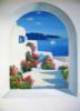 Схема вышивки «Вид из окна - Греция»