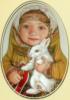Схема вышивки «Девочка с кроликом»