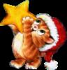 Схема вышивки «Котик с рождественской звездой»