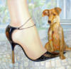 Схема вышивки «Собака у женских ног»