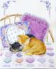Схема вышивки «Спящие кошки»