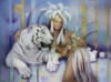 Схема вышивки «Девушка с белым тигром»