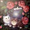 Схема вышивки «Коты и цветы»