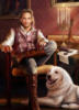 Схема вышивки «Портрет мужчины с собакой»