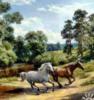 Пейзаж с парой лошадей: оригинал