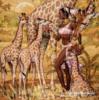 Девушка с жирафами: оригинал
