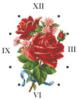 Схема вышивки «Часы Букет с красной розой»