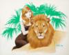 Схема вышивки «Девушка со львом»