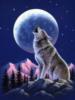 Схема вышивки «Волк при луне»
