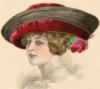 Схема вышивки «Дама в шляпе с цветком»