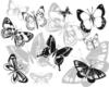 Схема вышивки «Бабочки монохром»