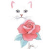 Схема вышивки «Кошечка и розы»