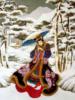 Схема вышивки «Японка в зимнем лесу»