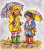 Схема вышивки «Детишки под зонтиками»