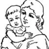 Схема вышивки «"мама с ребенком" монохром»