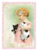 Схема вышивки «Девочка,кошка и собачка-винтаж»