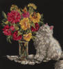 Схема вышивки «Кошка с цветами)))»