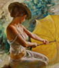 Схема вышивки «Дама с желтым зонтом»