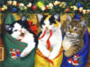 Схема вышивки «Рождественские котята»
