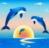 Дельфины и морской закат: оригинал