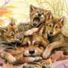 Схема вышивки «Волчица с волчатами»