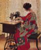 Схема вышивки «Дама за шитьем»