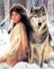 Схема вышивки «Девушка и волк 3»