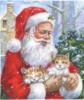 Схема вышивки «Санта с котятами»