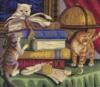 Схема вышивки «Котята с  книгами»