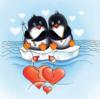 Схема вышивки «Влюблённые пингвинчики»