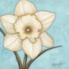 Схема вышивки «Белый цветок на голубом фоне»