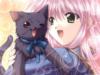 Схема вышивки «Девушка и кошка из аниме»