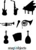 Схема вышивки «Силуэты музыкальные инструменты»