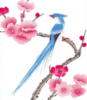 Схема вышивки «Птица на сакуре»