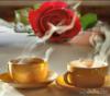 Схема вышивки «Чайные чашки и роза»