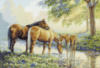 Схема вышивки «Лошади на водопое»
