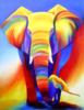 Схема вышивки «Радужный слон и слоненок»