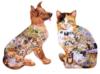 Схема вышивки «Картинка в картинке(кот и пес)»