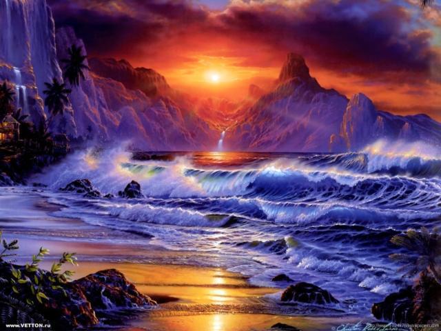 Закат, природа